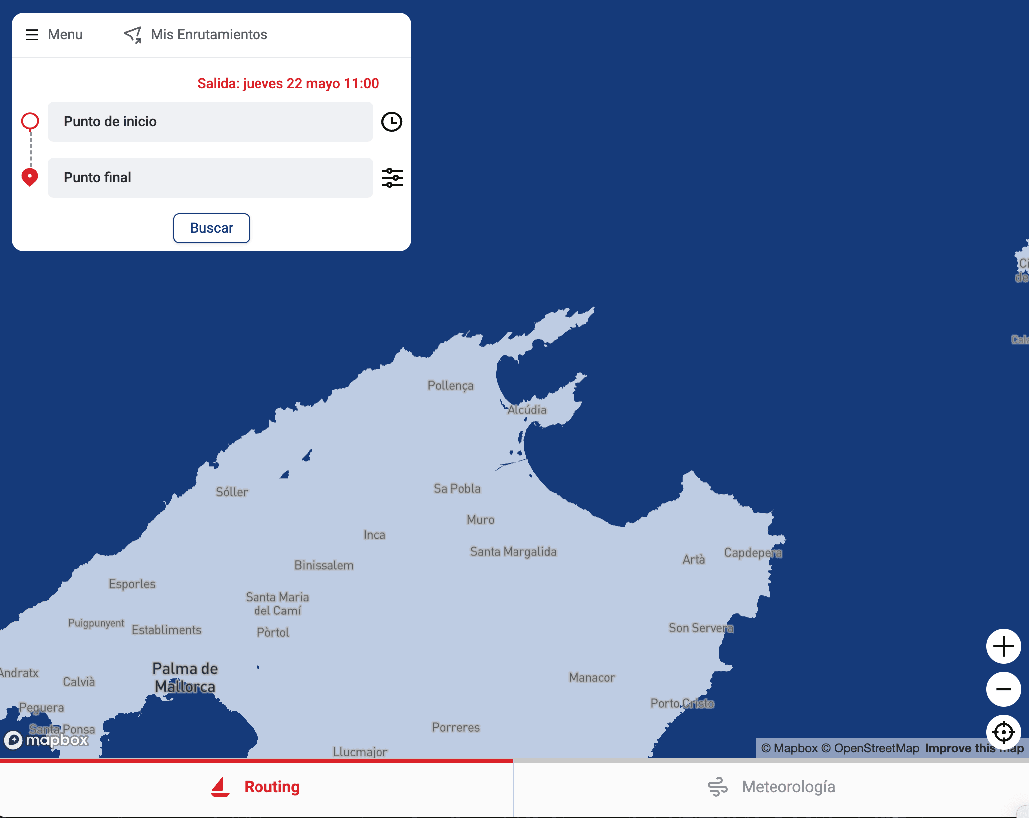 Página de inicio de Sailrouting