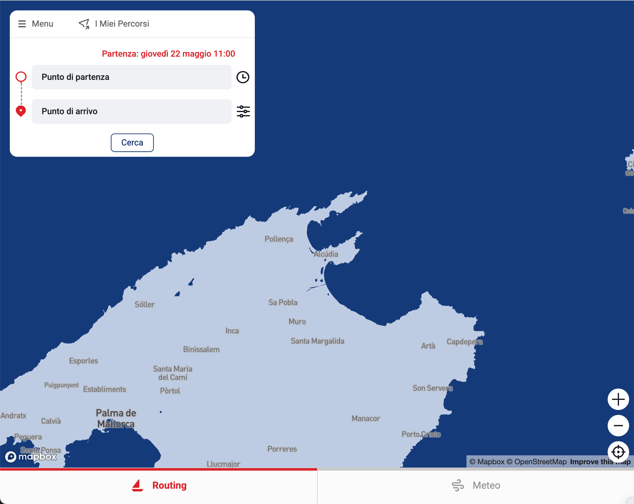 Pagina iniziale di Sailrouting